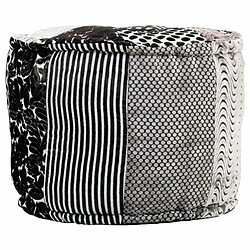 Pouf Alexandra House Living Blanc Noir 50 x 40 x 50 cm