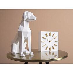 Statue décorative Chien assis Origami en polyrésine - Blanc - 23,3 x 12,8 x 25,4 cm - PRESENT TIME