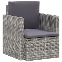 Maison Chic Chaise de jardin avec coussin - Fauteuil d'extérieurs Résine tressée Gris -MN73523