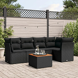 Maison Chic Salon de jardin 6 pcs avec coussins | Ensemble de Table et chaises | Mobilier d'Extérieur noir résine tressée -GKD14612