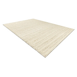 Avis RUGSX Tapis en laine TAHAR 99002B crème - TISSÉ MAIN boucle, Lignes 160x240 cm