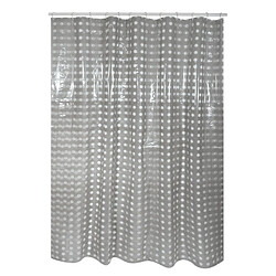 MSV Rideau de douche PVC 180x200cm Gris - Anneaux inclus