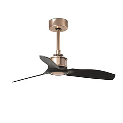 Faro Barcelona Ventilateur de plafond en cuivre, noir 81 cm Smart - Télécommande incluse