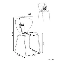 Avis Beliani Chaise de salle à manger Set de 2 Blanc TRACY