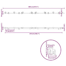 vidaXL Kit fixation porte coulissante 200 cm Acier inoxydable Argenté pas cher