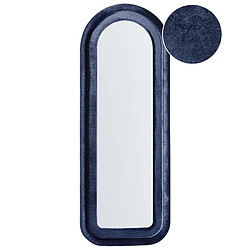 Beliani Miroir CULAN Velours Bleu foncé