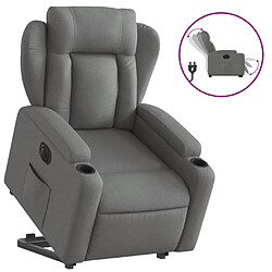 vidaXL Fauteuil inclinable électrique gris foncé tissu