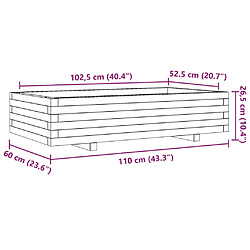 vidaXL Jardinière 110x60x26,5 cm bois de pin massif pas cher