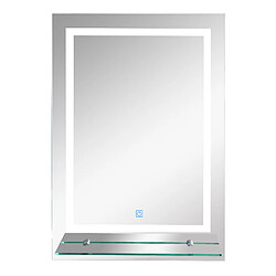 Acheter Homcom Miroir lumineux LED 38 W interrupteur tactile étagère intégrée 50L x 4l x 70H cm