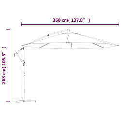 vidaXL Parasol de jardin en porte-à-faux 3,5 m blanc sable pas cher