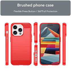 Htdmobiles Coque pour Apple iPhone 15 Pro - housse etui silicone gel carbone + film ecran - ROUGE