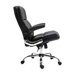 Decoshop26 Chaise de bureau pivotante réglable en hauteur en synthétique noir forme ergonomique 04_0001878