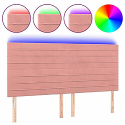 Maison Chic Tête de lit scandinave à LED,meuble de chambre Rose 180x5x118/128 cm Velours -MN84929