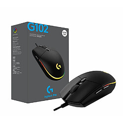 Universal Souris gaming câblée rétroéclairée, bouton latéral mécanique, éblouissement, souris macro, ordinateur portable, USB, bureau à domicile, souris Logitech G102 (noire)