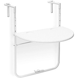 Helloshop26 Table de balcon pliante pliable 3 niveaux réglable blanc 13_0002691_3/2