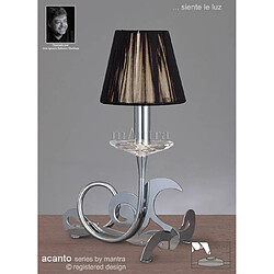 Luminaire Center Lampe de Table Acanto 1 Ampoule E14, chrome poli avec Abat jour noir