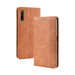 Wewoo Housse Coque Boucle magnétique rétro Crazy Horse Texture en cuir à rabat horizontal pour Huawei Honor 9X / 9X Proavec support et fentes cartes et cadre photo marron