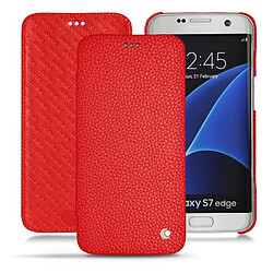 Housse cuir Samsung Galaxy S7 Edge - Rabat horizontal - Tomate ( Pantone #a61715 ) - NOREVE