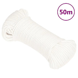 vidaXL Corde de bateau 4 mm x 50 m Corde marine - Polypropylène - 4 mm - Blanc - Résistance intempéries