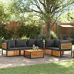 vidaXL Salon de jardin avec coussins 6 pcs bois d'acacia solide