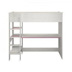 Acheter PARISOT JIM Lit mezzanine enfant contemporain décor pin memphis et chant réversible bleu ou rose - l 90 x L 200 cm