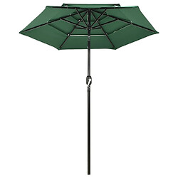 Maison Chic Parasol Jardin | Parasol à 3 niveaux avec mat en aluminium Vert 2 m - GKD92229