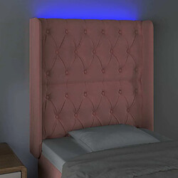 Avis Maison Chic Tête de lit scandinave à LED,meuble de chambre Rose 83x16x118/128 cm Velours -MN22368