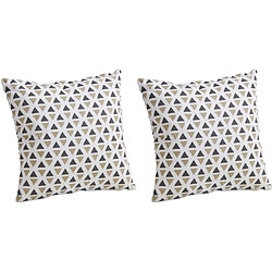 Aubry Gaspard Housse de coussin en coton (Lot de 2) Triangle.