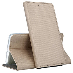 Htdmobiles Housse pour Motorola Moto E22 / E22i - etui coque pochette portefeuille + film ecran - OR MAGNET