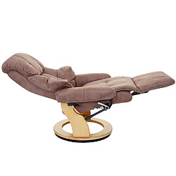 Mendler MCA fauteuil relax Calgary 2, fauteuil de télévision, tissu, charge max. 150kg ~ marron antique nature pas cher