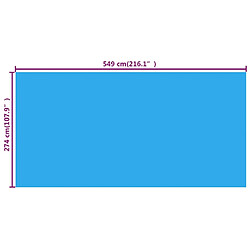 Acheter vidaXL Bâche de piscine rectangulaire 549 x 274 cm PE Bleu