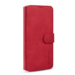 Dg.Ming Etui en PU style rétro avec support rouge pour votre Samsung Galaxy A51