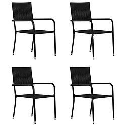 vidaXL Ensemble à manger de jardin 5 pcs Noir