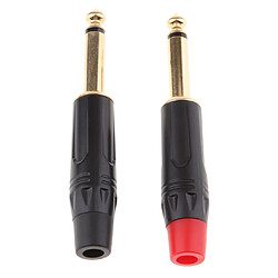 Acheter Lot de 2 Adaptateurs pour Câble Jack Plaqués Or Prise Jack Mâle 6.5mm pour Écouteurs et Casques Audio Stéréo et Microphone Audio