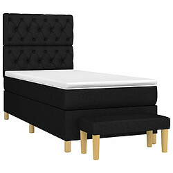 Avis Maison Chic Lit Adulte - Lit simple Lit à sommier tapissier et matelas moelleux - Meuble de Chambre - Noir 80x200 cm Tissu -MN83149