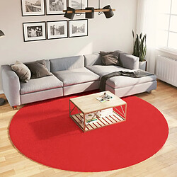 vidaXL Tapis OVIEDO à poils courts rouge Ø 240 cm