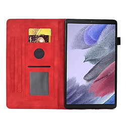 Etui en PU motif, anti-chute avec support et porte-cartes pour votre Samsung Galaxy Tab A7 Lite 8.7-pouces - rouge