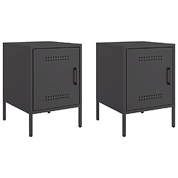 vidaXL Tables de chevet 2 pcs noir 36x39x50,5 cm acier