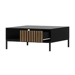 Bestmobilier Savanna - table basse - bois et noir - 80 cm pas cher