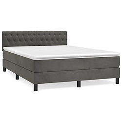 Maison Chic Lit Adulte - Lit simple Lit à sommier tapissier et matelas moelleux - Meuble de Chambre - Gris foncé 140x190cm Velours -MN72880