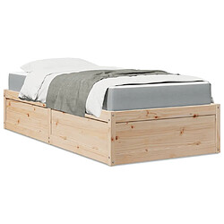 Avis Vidaxl Lit avec matelas 90x190 cm bois massif de pin