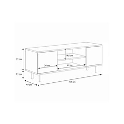 Kobi Meuble TV focus 135 cm Cachemire