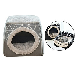 Acheter 2 En 1 Lit Doux Pour Chat Pour Animaux De Compagnie Chenil Chiot Grotte Tapis De Nid Chaud Gris XL