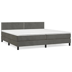 Maison Chic Lit Adulte - Lit simple Lit à sommier tapissier et matelas moelleux - Meuble de Chambre - Gris foncé 200x200cm Velours -MN44311