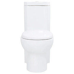 vidaXL Toilette d'angle en céramique pour salle de bains blanc