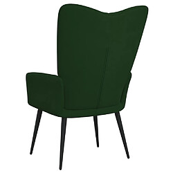 Acheter vidaXL Chaise de relaxation Vert foncé Velours