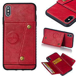 Wewoo Coque Fashion Etui de protection en cuir pour iPhone XS Max Rouge