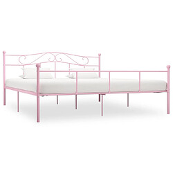 vidaXL Cadre de lit sans matelas rose métal 180x200 cm