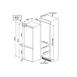 Smeg Réfrigérateur congélateur encastrable C3170NE