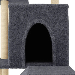 Avis Helloshop26 Arbre à chat meuble tour grimper jouet grattage grattoir escalade plateforme avec griffoirs en sisal foncé 110,5 cm gris 02_0022645